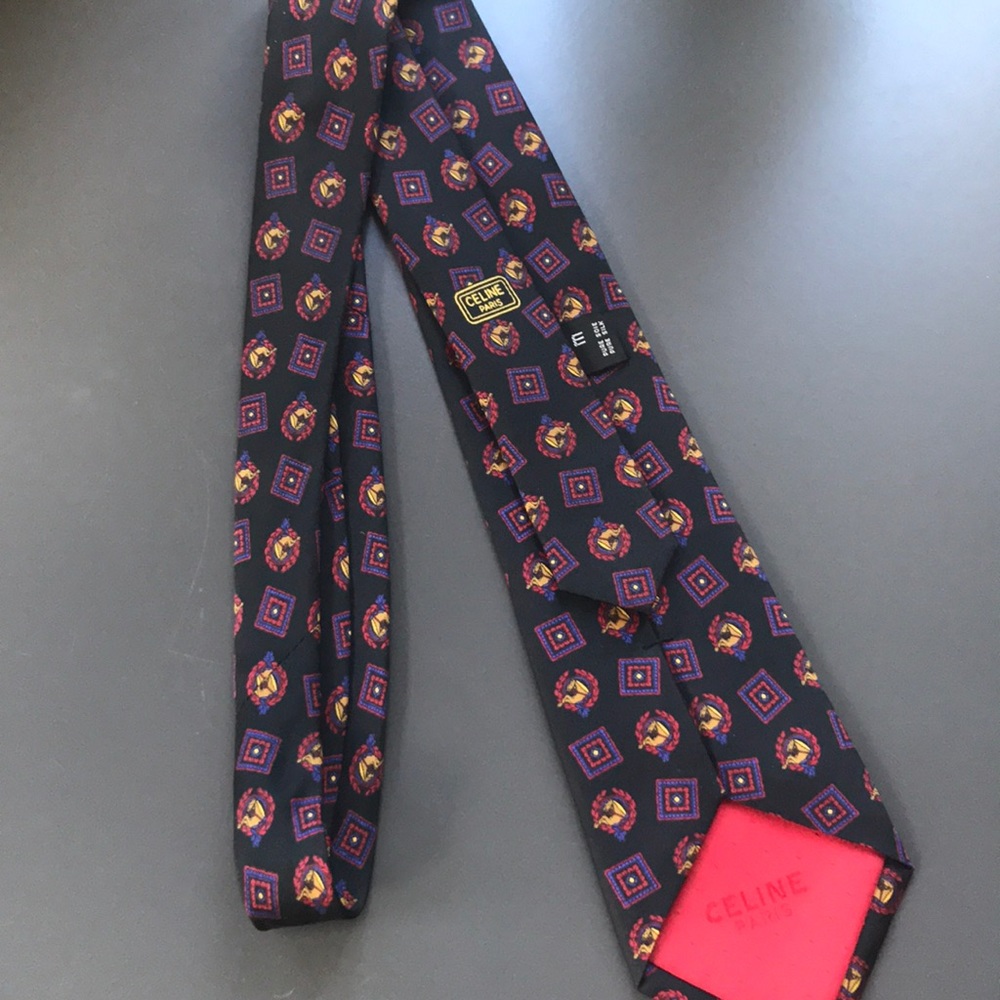 CELINE 100% silk men’s necktie - Picture 5 of 5